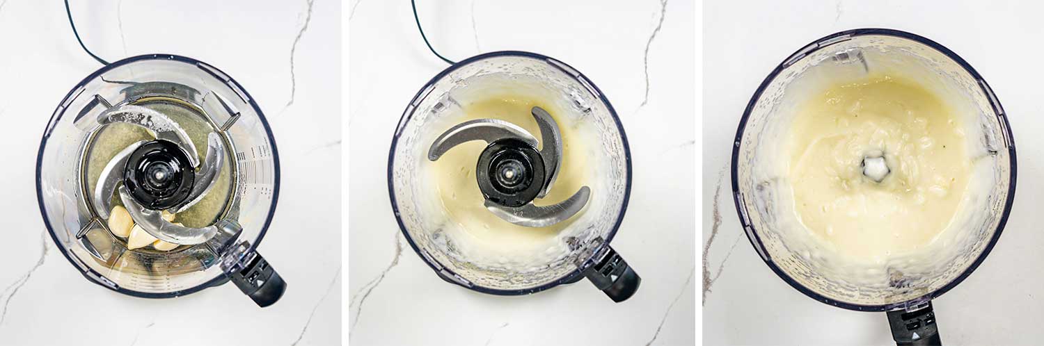 process shots showing how to make chicken shawarma.