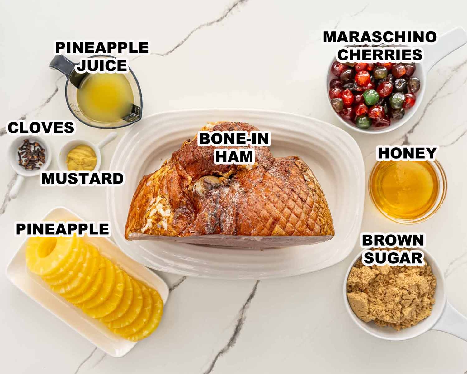 ingredients needed to make christmas ham.