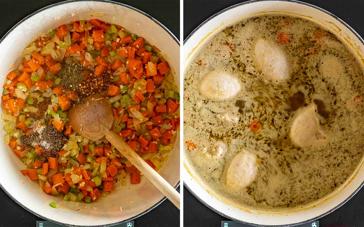 process shots showing how to make penicillin soup.