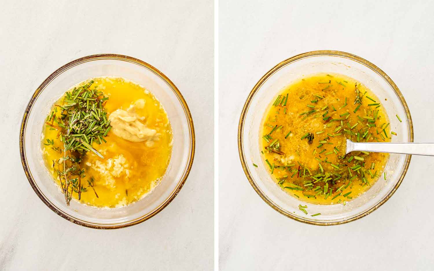 process shots showing how to make maple dijon roasted turkey breast.