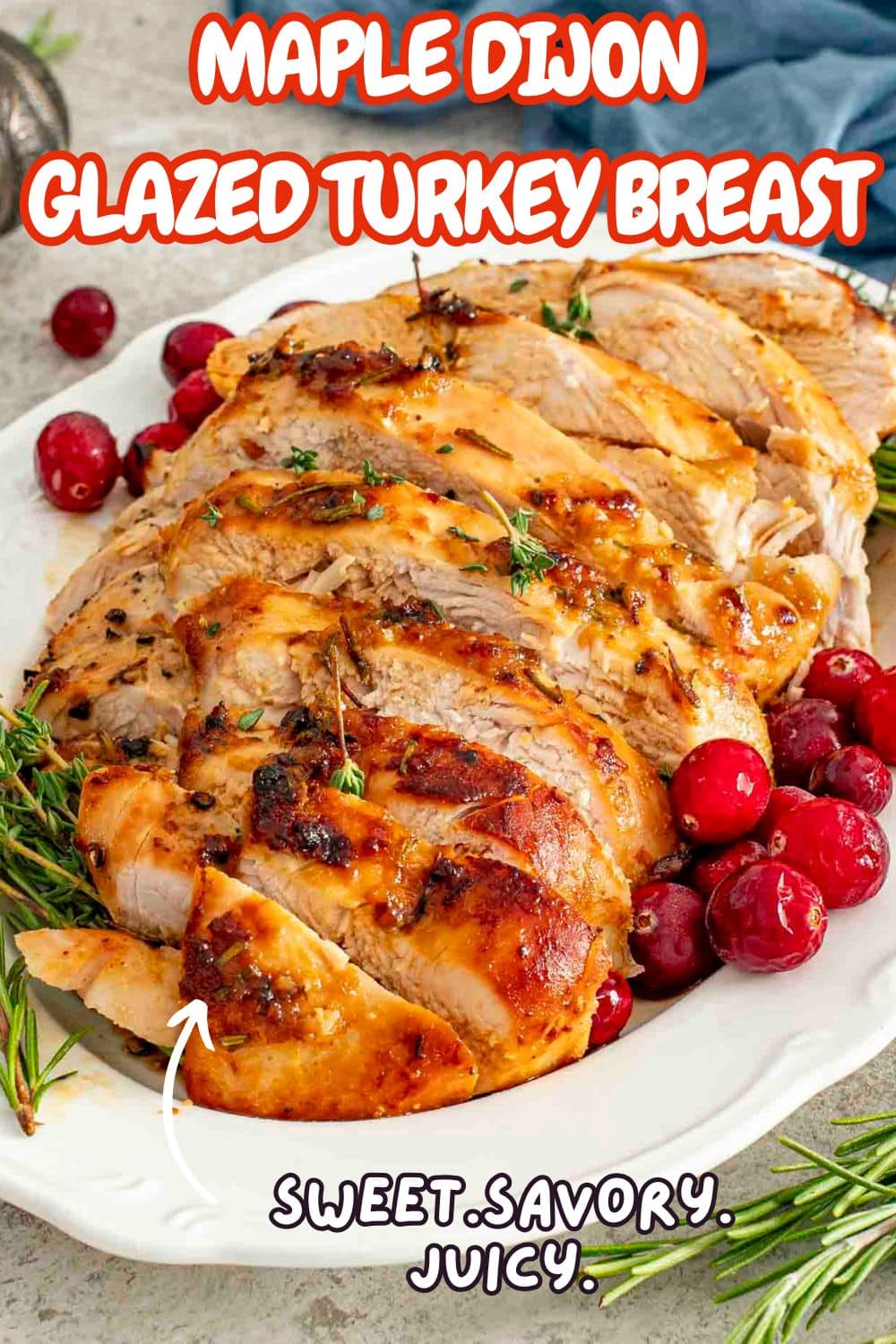 pin for maple dijon glazed turkey breast.