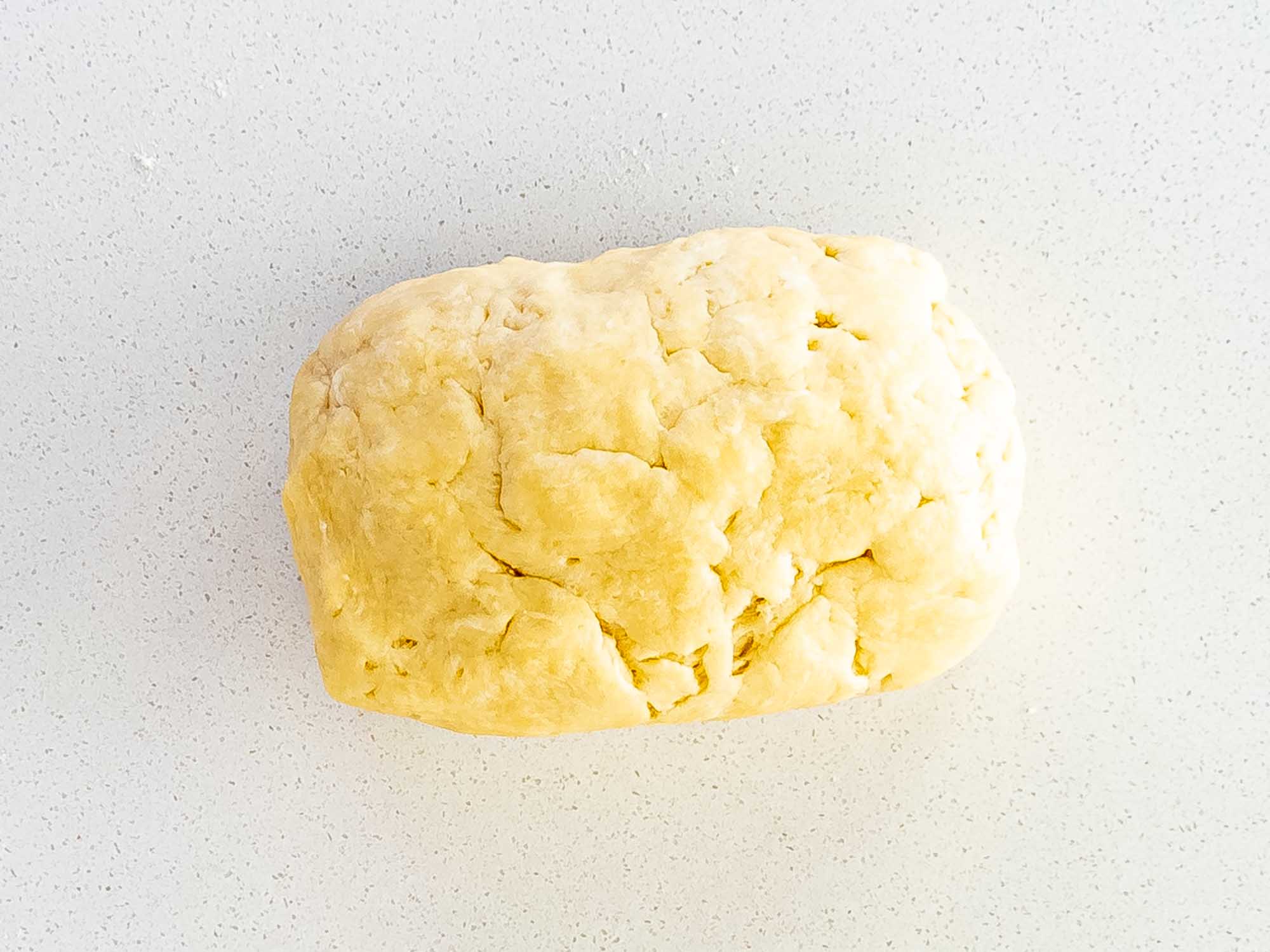 kneaded pie crust freshly made.